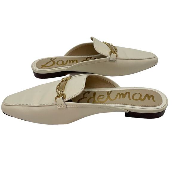 Sam Edelman 6 Evelan Chain Loafer Mule Cream - Picture 5 of 9